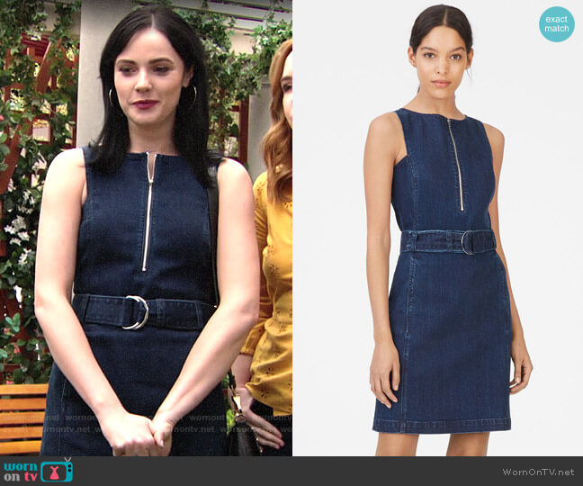 Club Monaco Lizel Denim Dress worn by Tessa Porter (Cait Fairbanks) on The Young and the Restless