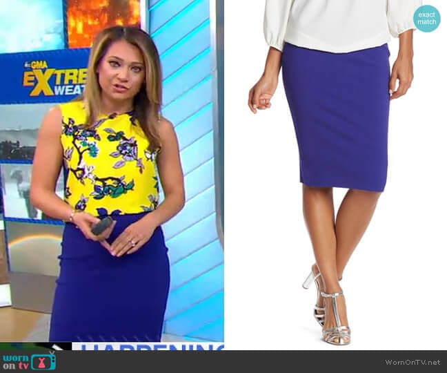 Diane von Furstenberg Ada Sweater Skirt worn by Ginger Zee on Good Morning America