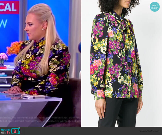 Dolce & Gabbana Floral Print Blouse worn by Meghan McCain on The View