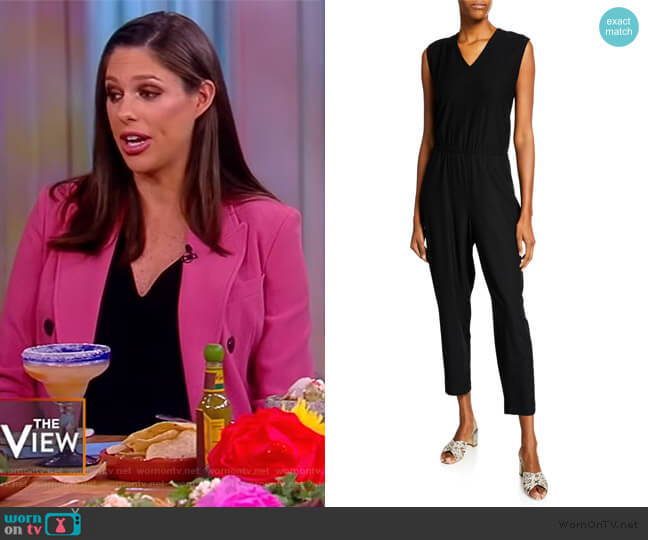 Eileen Fisher V-Neck Sleeveless Straight-Leg Jumpsuit worn by Abby Huntsman on The View