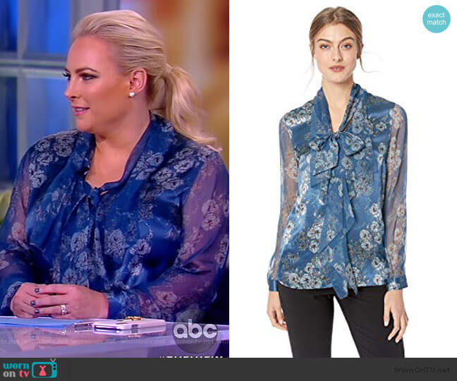 Elie Tahari Trellis Poppy Print Blouse worn by Meghan McCain on The View