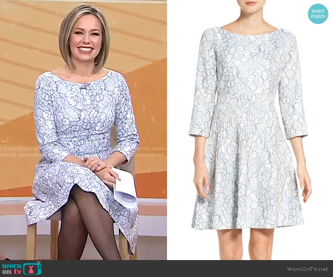 Eliza J Embroidered Floral Fit & Flare Dress worn by Dylan Dreyer on Today