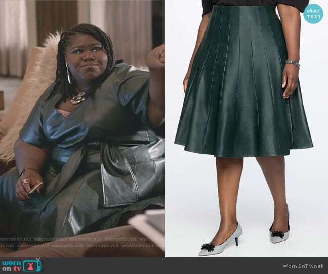 Eloquii Faux Leather Trumpet Skirt worn by Becky (Gabourey Sidibe) on Empire