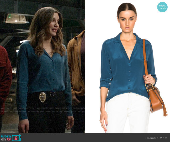 Equipment Adalyn Silk Shirt worn by Dinah Drake (Juliana Harkavy) on Arrow