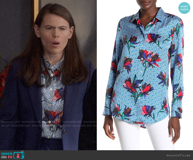 Equipment Essential Shirt in Geometric Bloom worn by Marjorie Palmiotti (Clea DuVall) on Veep
