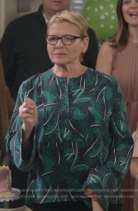 Joan’s palm print top on Life in Pieces