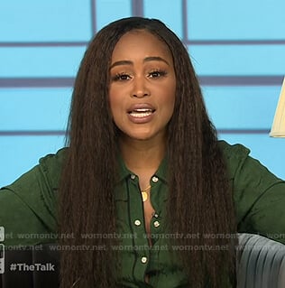 Eve’s green shirtdress on The Talk
