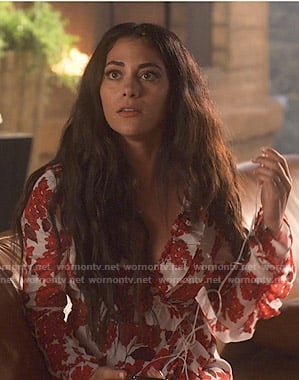 Eve’s white floral ruffled dress on Lucifer