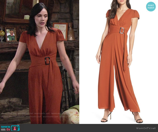 Fame & Partners The Posie Jumpsuit worn by Tessa Porter (Cait Fairbanks) on The Young and the Restless