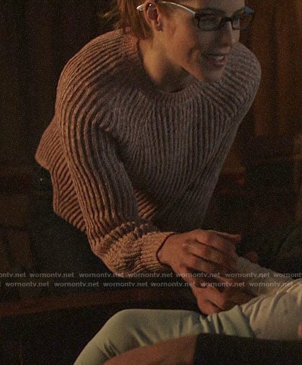 Felicity’s pink marled sweater on Arrow