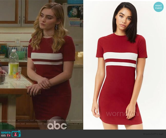 Forever 21 Red Striped Mini Dress worn by Taylor Otto (Meg Donnelly) on American Housewife