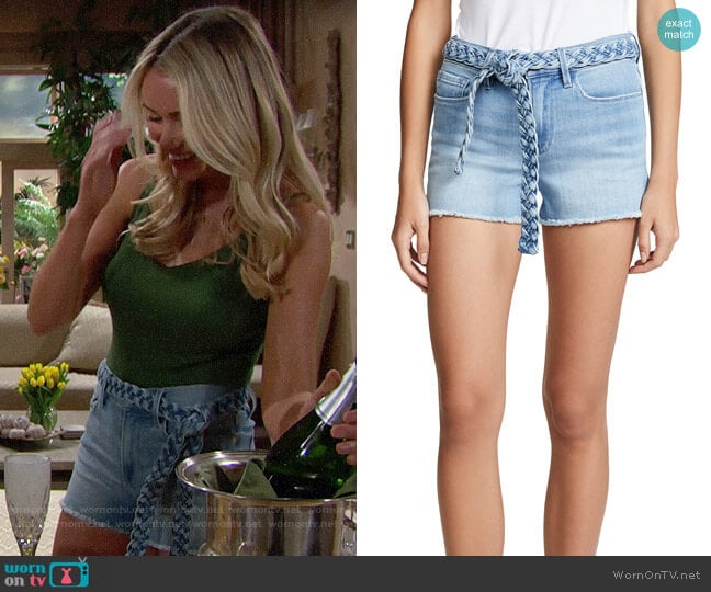 Frame Le Cutoff Braided Belt Shorts worn by Flo Fulton (Katrina Bowden) on The Bold and the Beautiful
