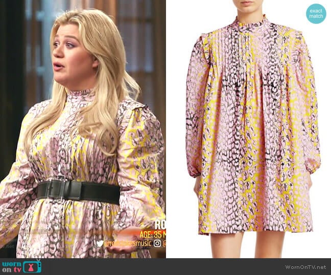 Ganni Cotton Poplin Trapeze Dress worn by Kelly Clarkson on The Voice