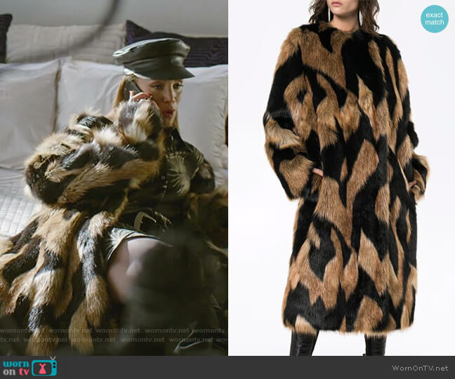 Givenchy Faux Fur Coat worn by Dominique Deveraux (Michael Michele) on Dynasty
