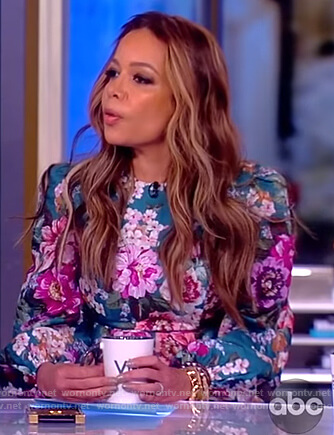 Sunny’s green floral print maxi dress on The View