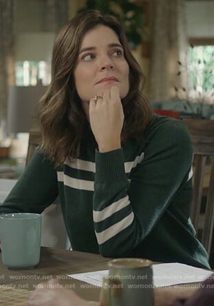Heather’s green striped sweater on Life in Pieces