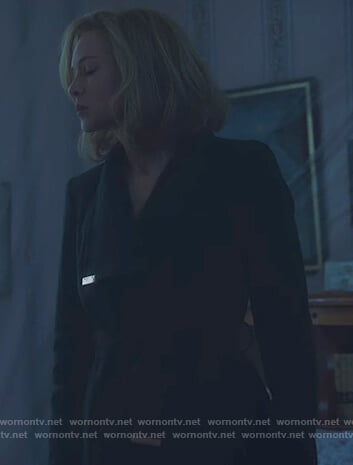 Anne’s green wrap coat on What/If