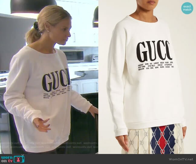 Gucci Crew-Neck Cotton Sweatshirt worn by Dorit Kemsley on The Real Housewives of Beverly Hills