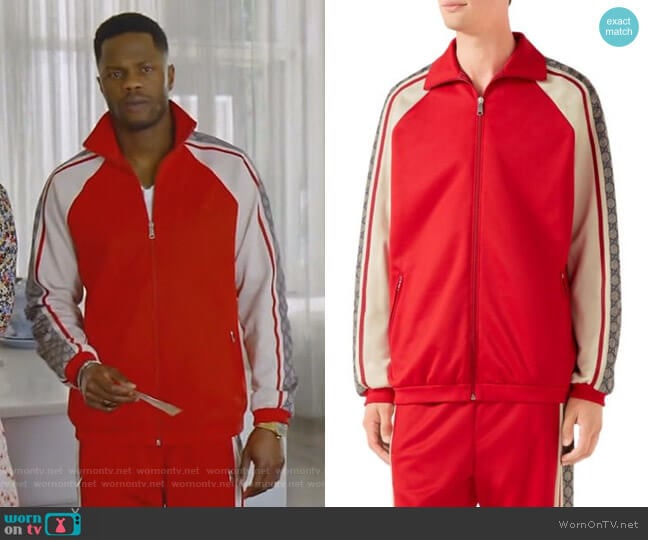 Gucci Oversize Technical Jersey Jacket worn by Jeff Colby (Sam Adegoke) on Dynasty