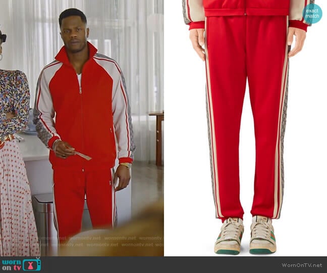 Gucci Oversize Technical Jersey Jogging Pant worn by Jeff Colby (Sam Adegoke) on Dynasty