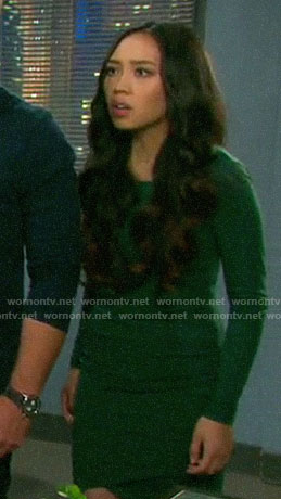 Haley’s green long sleeved dress on Days of our Lives
