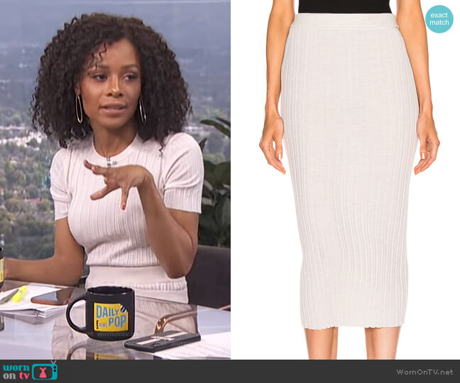 Helmut Lang Double Waistband Skirt worn by Zuri Hall on E! News