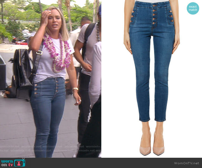 J Brand Natasha Sky High Crop Skinny Jeans worn by Teddi Mellencamp Arroyave on The Real Housewives of Beverly Hills