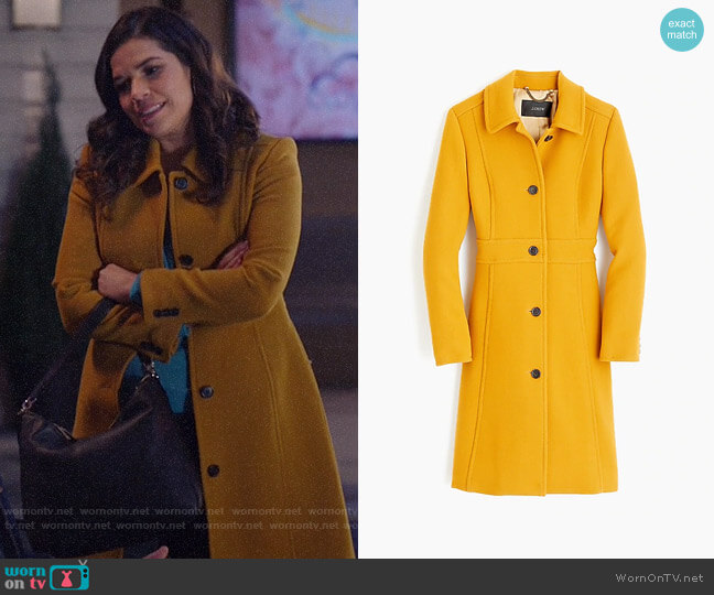 J. Crew Italian double-cloth wool lady day coat worn by Amy (America Ferrera) on Superstore