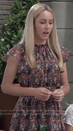 Josslyn’s floral dress at Oscar’s memorial on General Hospital