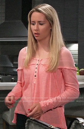 Josslyn’s pink henley tee