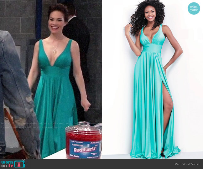 Jovani Style #67471 worn by Elizabeth Webber (Rebecca Herbst) on General Hospital