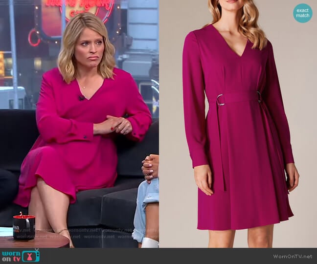 Karen Millen Soft Pleat Dress worn by Sara Haines on Good Morning America