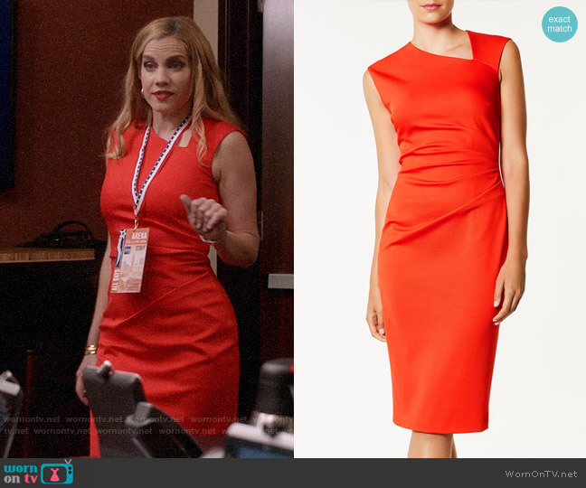 Karen Millen Asymmetric Neckline Dress worn by Amy Brookheimer (Anna Chlumsky) on Veep