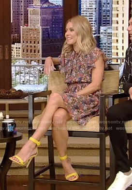 Kelly’s floral print ruffled dress on Live with Kelly and Ryan