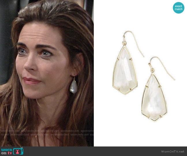 Kendra Scott Carla Earrings worn by Victoria Newman (Amelia Heinle) on The Young and the Restless