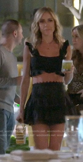 Kristin’s black ruffled crop top and skirt on Very Cavallari