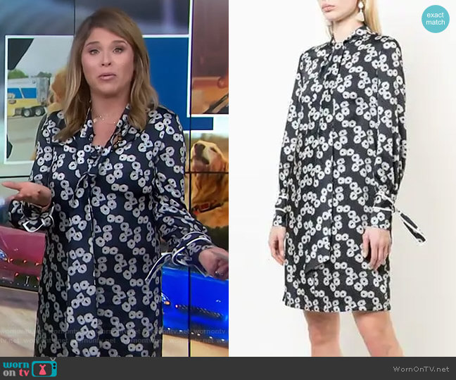 Lela Rose Short Printed Dress worn by Jenna Bush Hager on Today