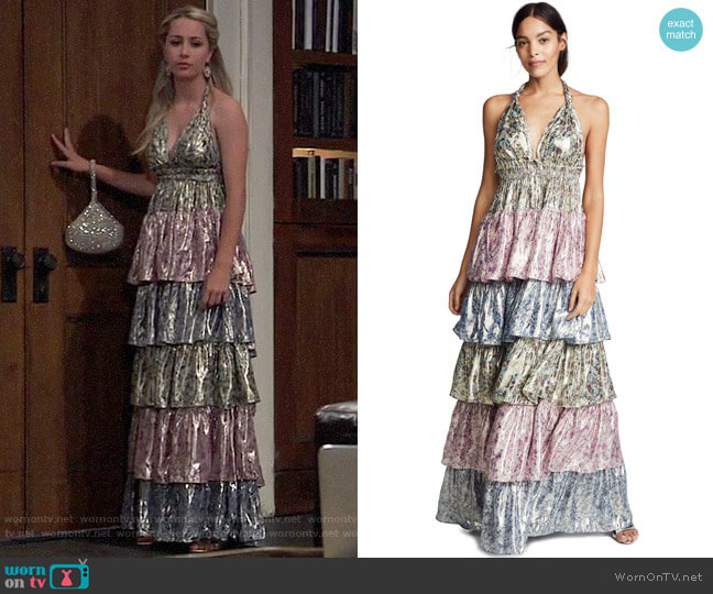 LoveShackFancy Clarissa Gown worn by Josslyn Jacks (Eden McCoy) on General Hospital