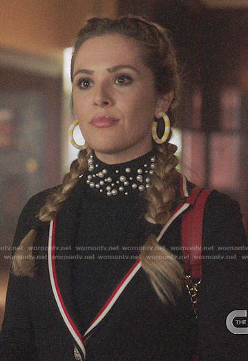 Lucy’s black pearl neck sweater on Charmed