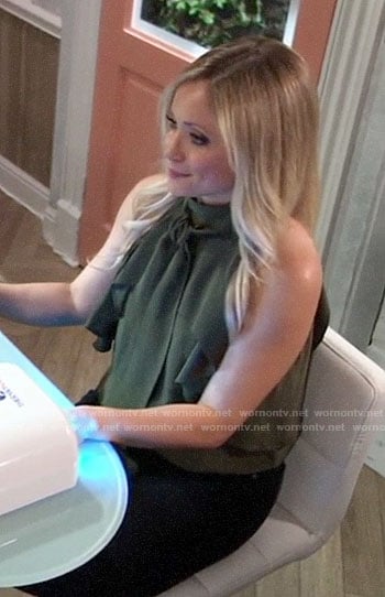Lulu’s green tie neck blouse on General Hospital