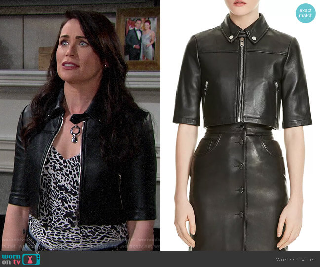 Maje Brittany Jacket worn by Quinn Fuller (Rena Sofer) on The Bold and the Beautiful