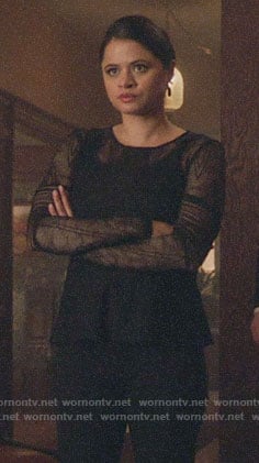 Mel’s black lace peplum top on Charmed