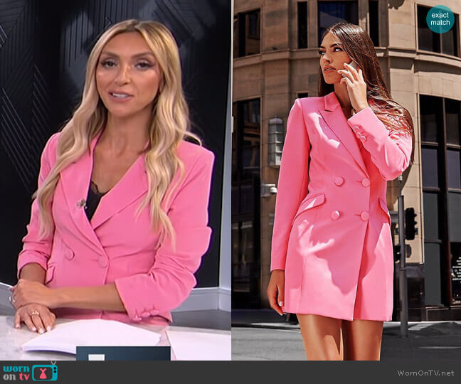 Meshki Heather Wide Collar Blazer Dress worn by Giuliana Rancic on E! News