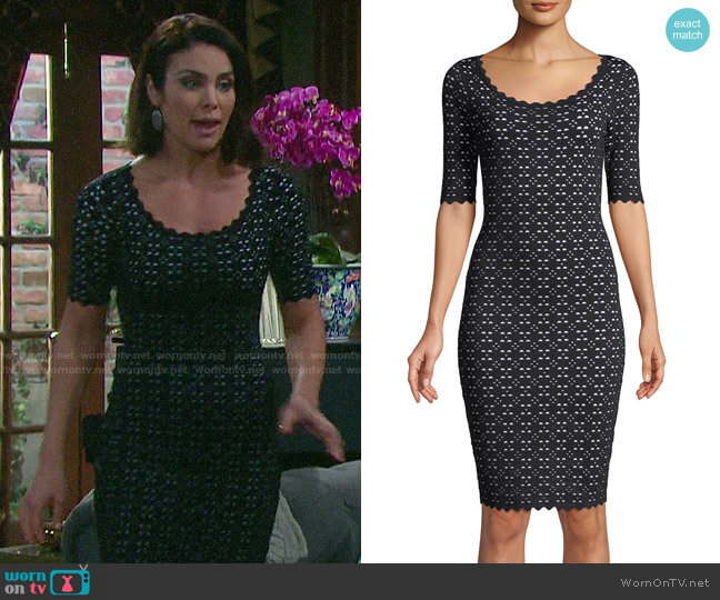 Milly Laser-Cut Pointelle Sheath Dress worn by Chloe Lane (Nadia Bjorlin) on Days of our Lives
