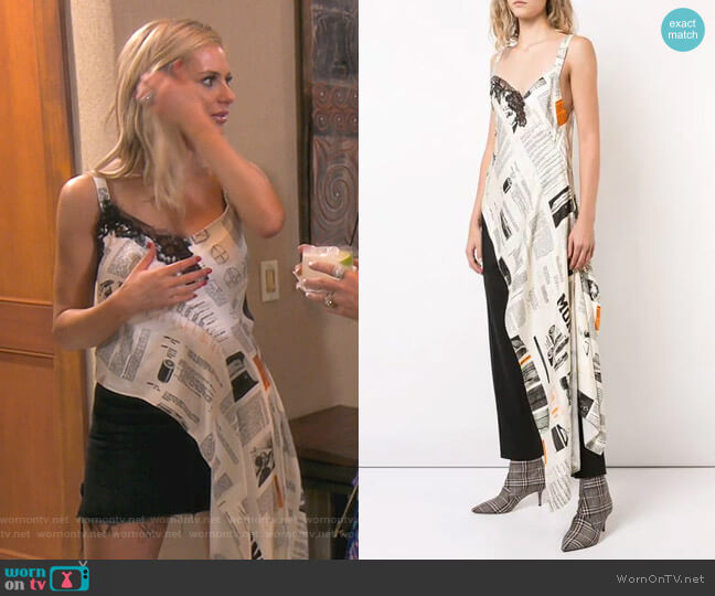 Monse Book Print Asymmetric Tunic worn by Dorit Kemsley on The Real Housewives of Beverly Hills
