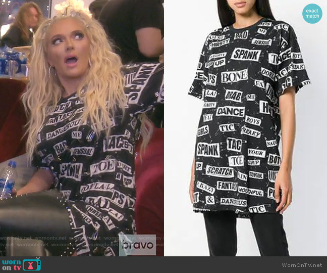 Moschino Safety Pin T-shirt worn by Erika Jayne on The Real Housewives of Beverly Hills
