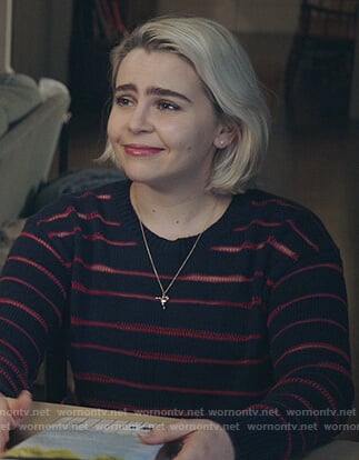 Annie’s navy sheer stripe sweater on Good Girls