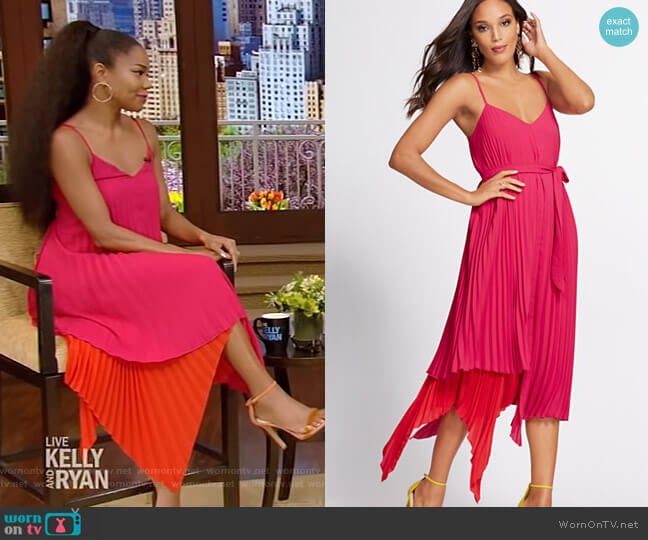 New York & Company Pleated Shift Dress - Gabrielle Union Collection