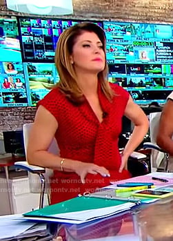 Norah’s red polka dot dress on CBS This Morning