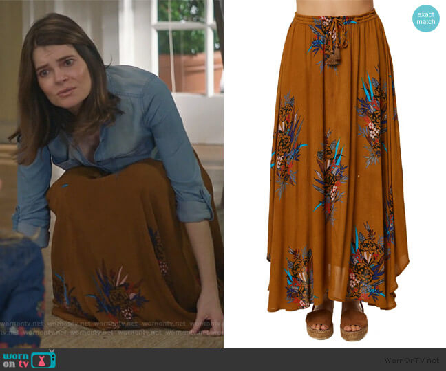 O'Neill Karla Floral Print Maxi Skirt worn by Heather Hughes (Betsy Brandt) on Life in Pieces